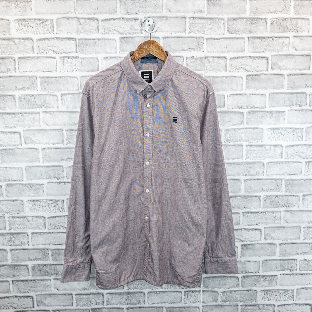 G STAR RAW Correct Button up Shirt in Heather Purple size 2XL